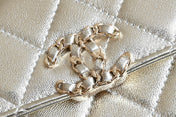 CHANEL 25S KELLY 18 CM IN GOLD LAMBSKIN