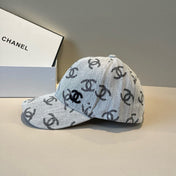 CHANEL 26S PATTERNED DENIM BASEBALL CAP 337794