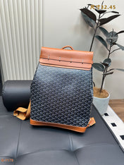 CISALPIN BACKPACK 45 IN BROWN GOYARDINE CANVAS AND CALFSKIN