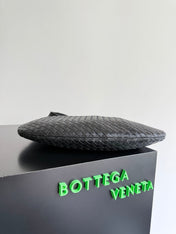BOTTEGA VENETA 25S LARGE VENETO BAG 38 IN BLACK CALFSKIN SILVER HARDWARE