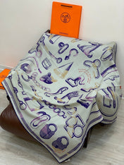 HERMES 25S SCARF 137 IN SILK CASHMERE 991688