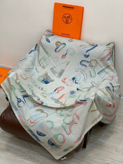HERMES 25S SCARF 137 IN SILK CASHMERE 991689