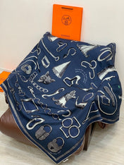 HERMES 25S SCARF 137 IN SILK CASHMERE 991690