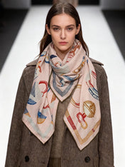HERMES 25S SCARF 137 IN SILK CASHMERE 991691