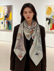 HERMES 26S SCARF 135 IN CASHMERE AND SILK 304247