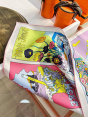 HERMES 26S PRINTED SQUARE SCARF 88 IN SILK 309945