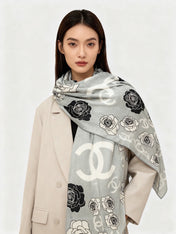 CHANEL 26S SCARF 140 IN SILK AND CASHMERE 313318