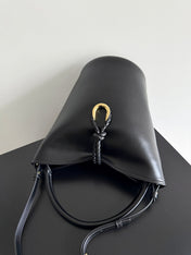 BOTTEGA VENETA 25S MEDIUM LIBERTA 30 IN BLACK CALFSKIN GOLD HARDWARE