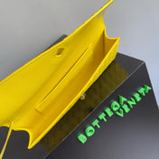 BOTTEGA VENETA 25S LONG CLUTCH ANDIAMO 31 IN LEMON YELLOW CALFSKIN