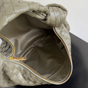 BOTTEGA VENETA 25S SMALL JODIE 48 IN ARMY GREEN CALFSKIN GOLD HARDWARE