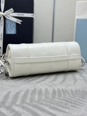 PRADA 25S BONNIE MINI HANDBAG 23 IN WHITE CALFSKIN GOLD HARDWARE