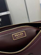 PRADA 25S AIMEE MEDIUM SHOULDER BAG 31 IN BURGUNDY CALFSKIN
