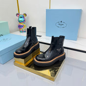 PRADA 25S CHELSEA BOOTS 50MM IN BLACK GLOSSY CALFSKIN