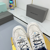 BALENCIAGA 25S SNEAKERS IN WHITE MIX DARK BLUE LEATHER