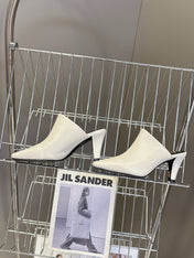 YSL 25S HIGH-HEEL SANDALS 75 MM IN WHITE LAMBSKIN