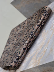 YSL 25S AMALIA 50 IN NAVY MULTICOLOR  SILK TWILL GOLD HARDWARE