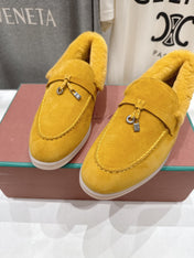 LP 25S SUMMER CHARMS WALK LOAFERS IN YELLOW SUEDE AND FLEECE