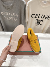 LP 25S SUMMER CHARMS WALK LOAFERS IN YELLOW SUEDE AND FLEECE