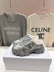DIOR CHRONO SNEAKER 25S IN SILVER LAMBSKIN AND MESH FABRIC STYLE 10