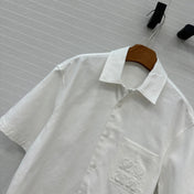 Loewe Denim Short-sleeved Shirt White Cotton