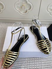 CELINE 26S CLEA TRIOMPHE GLADIATOR SANDALS IN GOLD LAMBSKIN
