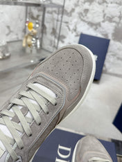 DIOR 25S B27 UPTOWN LOW-TOP SNEAKERS IN GREY CALFSKIN STYLE 6