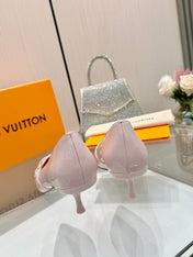 6AM HIGH HEELS 55 MM IN LIGHT PINK PATENT LAMBSKIN