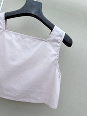 MIUMIU 26S SLEEVELESS CROPPED SQUARE-NECK TOP STYLE 1080