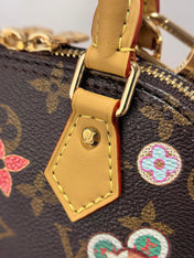 LV 25S NANO ALMA 18 IN BROWN MONOGRAM CANVAS PRINTED WITH THE VIVIENNE MASCOT