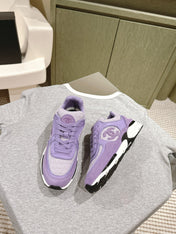 TRAINERS IN LIGHT PURPLE SUEDE AND CALFSKIN