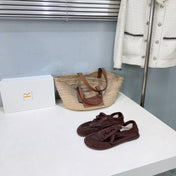 THE ROW 26S LACE UP SNEAKERS IN DARK BROWN SUEDE AND MESH