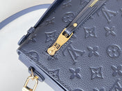 LV 25S POCHETTE METIS 25 IN DARK BLUE MONOGRAM COATED CANVAS GOLD HARDWARE