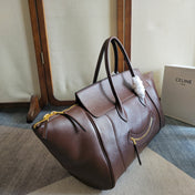 CELINE 25S MEDIUM SMILING NEW LUGGAGE 44MM IN SYRAH RED SUPPLE SHINY LAMBSKIN
