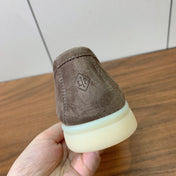 SUMMER WALK LOAFERS BROWN SUEDE SILVER PADLOCK CHARM