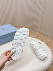 PRA RUBBER FISHERMAN SANDALS WHITE LAMBSKIN