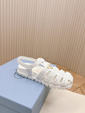 PRA RUBBER FISHERMAN SANDALS WHITE LAMBSKIN