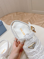 PRA RUBBER FISHERMAN SANDALS WHITE LAMBSKIN