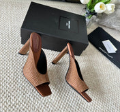 SL SEPT MULES SIENNA SATIN AND RHINESTONES