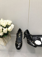 MARY JANE BLACK LAMBSKIN ATTACH METAL