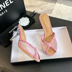 Double C High Heel Rose Pink Lambskin