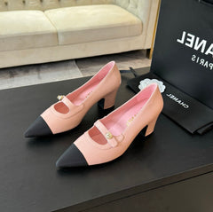 Double C WOMEN'S SHOES SPIRIT TOE Light Pink Lambskin