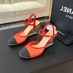 Waterproof Platform High Heels Transparent Heel Mesh Candy Red Black