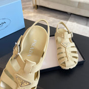 PRA RUBBER FISHERMAN SANDALS BEIGE CALFSKIN