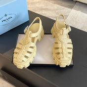 PRA RUBBER MONOLITH SANDALS CREAMY WHITE CALFSKIN