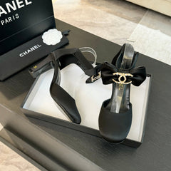 HIGH MARRY JANE IN BLACK SATIN