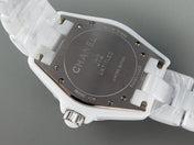 J12 38mm Automatic Limited Untitled H5582 White Ceramic Black White Dial