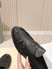 YSL 25S LOAFER MULE IN BLACK CALFSKIN