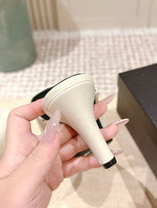YSL 25S JILL MULES IN IVORY SMOOTH CALFSKIN