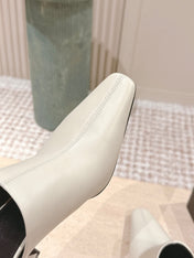 YSL 25S JILL MULES IN IVORY SMOOTH CALFSKIN