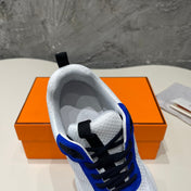 HEROS SNEAKERS WHITE MIX COBALT GOATSKIN